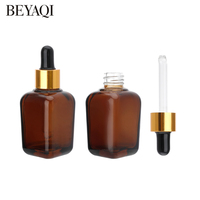 Cosmétique soins de la peau sérum gouttes pour les yeux lotion verre crème ambre verre visage flacon compte-gouttes, flacon compte-gouttes en verre avec boîte d'emballage