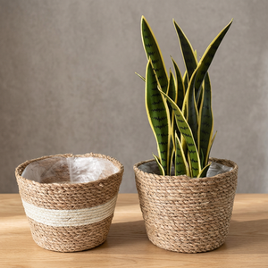 Maceta Ovalada Multifuncional de Mimbre Natural Tejido, Ecológica, Cesta para Plantas, Cesta de Almacenamiento, Maceta Decorativa - Product Image 2