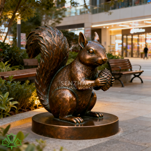 Escultura de Ardilla de Bronce de Tamaño Real SENZHAO, Estatua de Animal de Metal para Decoración de Plazas Comerciales y Parques al Aire Libre - Product Image 3