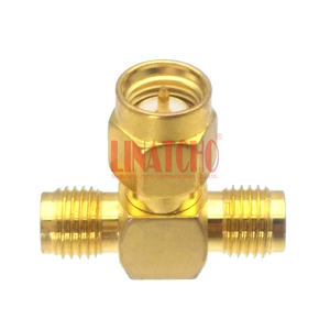 Adattatore doppio in uno T tipo ottone RF dorato <span class=keywords><strong>SMA</strong></span> maschio a doppio connettore Splitter femmina <span class=keywords><strong>SMA</strong></span> Brancher - Product Image 3