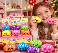 Jouet Squishy Mignon en Forme de Boulette, 6 Couleurs, Jouet Sensoriel Anti-Stress Non Rempli, Boîte de Présentation, Vente en Gros OEM ODM, Déconseillé aux Enfants de Moins de 14 Ans