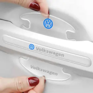 8 adet araba kapı kase koruyucu Film şeffaf otomatik kolu Sticker Anti Scratch şerit kendinden yapışkanlı araba logosu aksesuarları