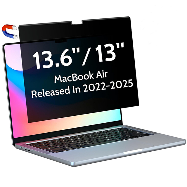 Magnetic Privacy Screen for Macbook Air 13.6/13 Inch (2022-2025, M2, M3, M4) Removable Matte Privacy Filter for 13.6inch Macbook