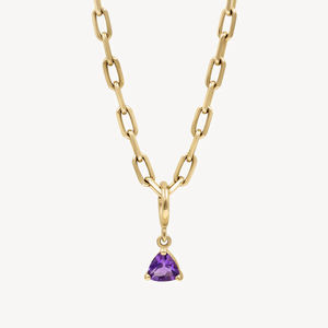 Collar Minimalista de Plata para Mujer, Cadena Dorada con Dije de Piedra Natalicia - Product Image 3