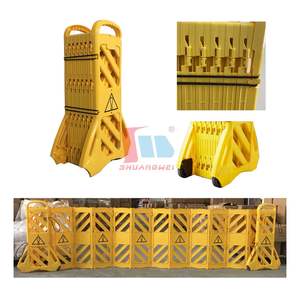 Barrière <span class=keywords><strong>de</strong></span> construction <span class=keywords><strong>mobile</strong></span> en plastique rétractable jaune barrière extensible porte route trafic d'eau allée barrière d'avertissement - Product Image 4