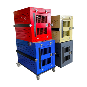 Niche pliable en aluminium coloré XL pour chien, Cage à chiens en acier, chariot pour animaux - Product Image 1