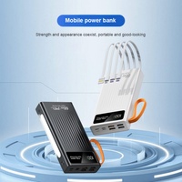 Chargeur rapide portable 30000mAh avec 4 câbles intégrés, batterie externe grande capacité, urgence extérieure