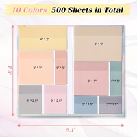 Notes autocollantes transparentes 6 tailles blocs de notes autocollantes claires 10 couleurs notes autocollantes translucides auto-adhésives étanches pour le bureau