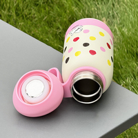 Botella Térmica Compacta de 450 ml con Diseño de Dibujos Animados, Fabricada en Acero Inoxidable SUS316L, con Correa de Transporte Suave, Apta para Alimentos, Aislada al Vacío, Encaja en Mochilas Escolares