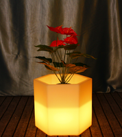 Pot de fleurs lumineux à LED solaire en plastique pour jardin, avec changement de couleur, idéal pour la décoration de mariage et comme mobilier lumineux