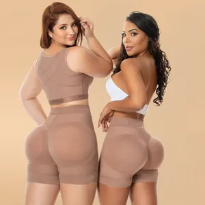 Post OP Butt Lifter Tummy Tucker 2 Peça Set Body Shorts Compressão de Cintura Alta Colombianos Fajas Bodysuit Shapewear Para Mulheres