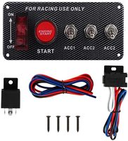 Panneau de commutation d'allumage 12V, panneau de commutation ATV, bouton de démarrage, panneau d'allumage de voiture de course 5 en 1 avec bouton poussoir de démarrage du moteur pour VR