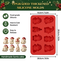 Moule à gâteau en silicone SILIKOLOVE Factory Christmas 8 cavités en forme de gnome, LFGB Platinum, sans BPA, antiadhésif, facile à démouler, pour la fabrication artisanale
