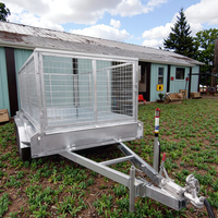 Remorque de voiture à frein à disque, remorque tandem galvanisée 8*5 avec cage en treillis