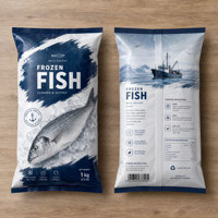 Bolsa de Embalaje para Congelación al Vacío de Grado Alimenticio con Sellado Trasero, Bolsa de Almacenamiento de Pescado y Camarones de Mylar con Impresión Digital Personalizada y Sellado Térmico