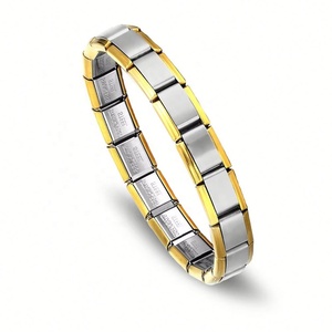 Pulseras de Acero Inoxidable Estilo Italiano ODM, Unisex, con Diamantes de Titanio, Plata, Perlas, Estilo Punk, Budista, con Dijes Italianos - Product Image 5