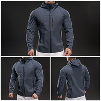 Pakaian Olahraga Pria Hoodie Full Zip Jaket Sport Performa Tinggi Elastis untuk Hiking Trekking Climbing Outerwear Jogging Workout