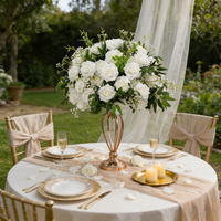Arrangement floral de mariage de grande taille (50 cm, 60 cm, 70 cm, 80 cm) avec roses artificielles jaunes pour centre de table