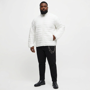 Veste matelassée en toile écologique respirante, imperméable et coupe-vent pour homme, avec rembourrage en coton, col montant et fermeture éclair - Product Image 1