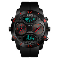 Jam Tangan Pria Skmei 1355 Mewah Dual Time Dial Besar Fashion Reloj Tahan Air 50m Analog Digital Sport Outdoor