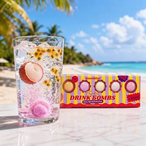 Bombes <span class=keywords><strong>de</strong></span> Boissons Gourmandes Sans <span class=keywords><strong>Alcool</strong></span> avec Paillettes Naturelles – Préparation Instantanée en Cubes <span class=keywords><strong>pour</strong></span> Événements – Mélange en Poudre Sain - Product Image 4