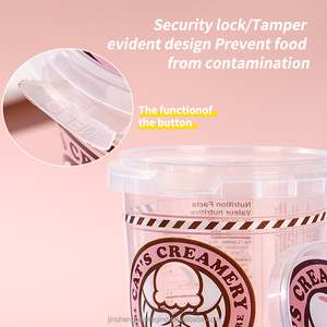 Bán buôn 2025 in ấn thực phẩm bọc Logo Ice Cream nhựa container 16oz 500 gam 1kg sữa chua nồi với Bìa cá nhân - Product Image 6