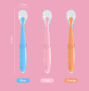 Nhà Máy Bán buôn BPA miễn phí thân thiện với môi dễ dàng làm sạch Toddler ăn Flatware mềm-tip bé LED cai sữa Silicone đào tạo thìa - Product Image 6