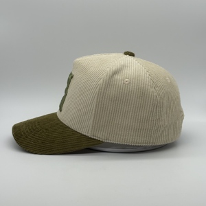 Wholesale 5 Panel Cap Custom Baseball Cap Original <b>Deep</b> A-<b>Frame</b> Hat Adjustable Cotton Corduroy Fabric 3D Embroidery Sporty Cap - Product Image 3