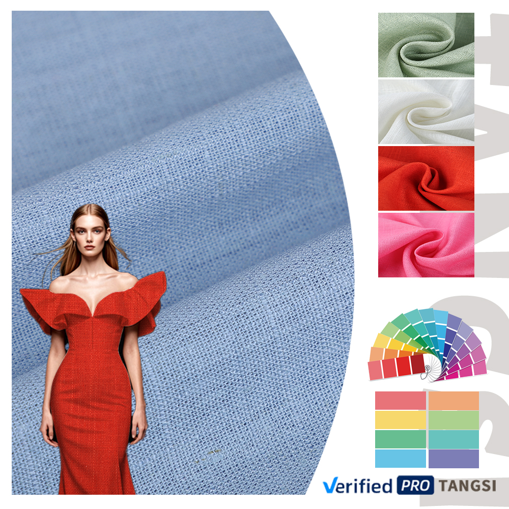 Factory Wholesale Custom Slub Textured Women's Clothing Feature Woven Linen Viscose Fabrics For Clothing
