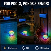 Lumière de piscine à énergie solaire RGB, lumière sous-marine sans fil, étanche IP68, 13 LED, pour piscine, spa, fontaine, cour, terrasse