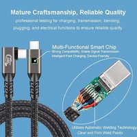 Kabel USB 4 Kompatibel dengan Thunderbolt 4 240W USB C ke USB C 40Gbps Transfer Data Jaket Nilon untuk MacBook SSD Docking