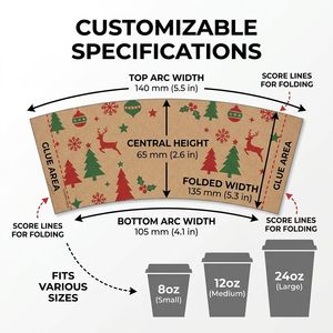 Fundas Personalizadas para Vasos <span class=keywords><strong>de</strong></span> Papel Navideños, Portavasos Aislantes con Estampado Festivo <span class=keywords><strong>de</strong></span> Santa Claus para Fiestas Navideñas y Promoción <span class=keywords><strong>de</strong></span> Marca - Product Image 3