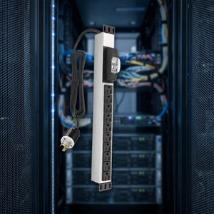 อุปกรณ์จ่ายไฟฟ้าแบบ PDU รุ่น AMP-038 สำหรับใช้งานในอุตสาหกรรม ขนาดกะทัดรัด 10 ช่องเสียบ 16A 250VAC สำหรับพื้นที่ทำงานที่เป็นระเบียบ - Product Image 2