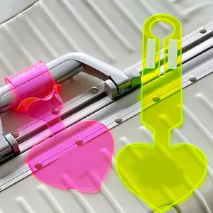 PVC Clear Boarding Pass Checked Luggage Anti-Loss Tag Identification Baggage Name Tag Holder Fluorescent Love Luggage Tag
