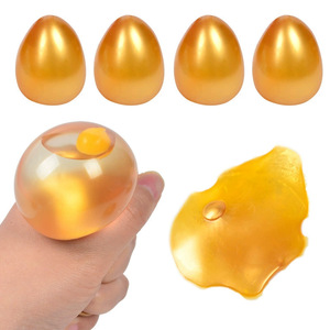 Juguete Antiestrés de TPR Transparente con Forma de Huevo Dorado, Pegajoso, de Rebote Lento, para Niños y Adultos, en Promoción - Product Image 1