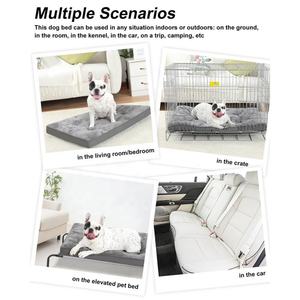 Wasbare hondenbed met antislip bodem, waterdichte binnenhoes, eierkrat schuim, duurzame huisdiermat - Product Image 4