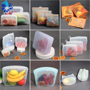 Bolsas de silicona reutilizables para almacenamiento de alimentos, herméticas, aptas para microondas, para frutas secas, verduras, refrigerios, juego de gran capacidad - Product Image 1