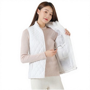 Gilet chauffant sans manches personnalisé unisexe pour femme de bureau, imperméable, coupe-vent, court, chaud, couleur unie, imprimé en maille, pour l'extérieur en hiver - Product Image 3