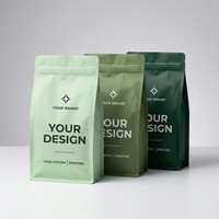 Sachet en plastique alimentaire écologique à fond plat avec logo personnalisé, thermoscellable, faible MOQ, 340g 500g 1lb, pour poudre protéinée
