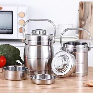 Stainless steel insulated <b>lunch</b> <b>box</b>, extra long, 2/3/multi-layer, large capacity, suitable for adults and students. - Product Image 2