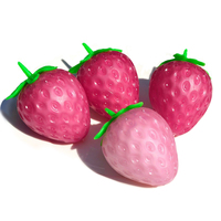 Jouet anti-stress souple en TPR en forme de fraise changeant de couleur, jouet de décompression en forme de fruit à presser, vente en gros