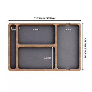 Vassoio in Legno per Servire, Vassoio <span class=keywords><strong>da</strong></span> Scrivania, Organizzatore <span class=keywords><strong>da</strong></span> Comodino, Portaoggetti per Occhiali <span class=keywords><strong>da</strong></span> Sole, Orologi, Penne, Telefono, Auricolari e Oggetti Vari - Product Image 5