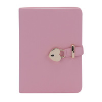 Organisateur personnalisé, couverture rigide, agenda en cuir PU avec serrure, A5, fille, femme, carnet rose