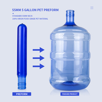 Bouteille en PET de 5 gallons pour eau minérale, nouveau matériau, écologique et durable, col de 55 mm, vente en gros pour fabricants