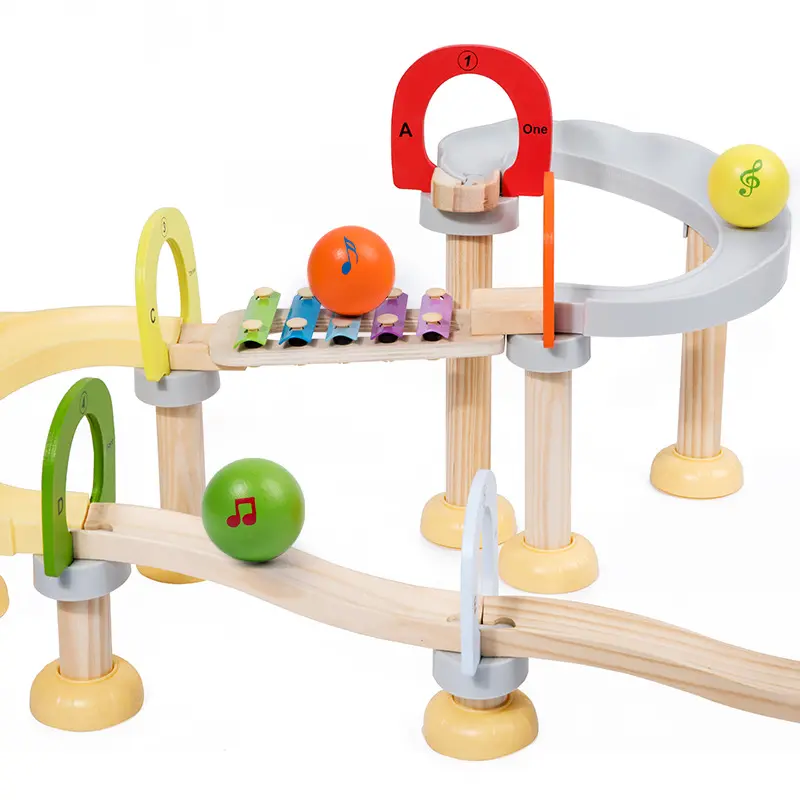 Montessori Ball Tracker Houten Bal Drop Speelgoed Bouwsteen Set Educatief Speelgoed Met Xylofoon Voor Peuter Kinderen