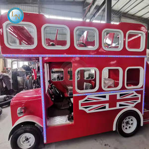 Autobús Turístico de Dos Pisos Estilo Británico de Londres, Color Clásico, Eléctrico, FunVee, Descapotable, Interior/Exterior, 20 Plazas - Product Image 2