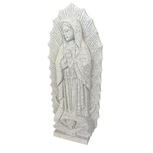 Estatua Clásica de Nuestra Señora de Guadalupe, Completamente Pulida, en Granito Gris Padang (G614) - Product Image 3