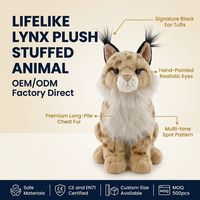 Juguete de Peluche de Lince Simulado de 25 cm, Súper Suave, Muñeco de Peluche de Lince Rojo, Recuerdo de Zoológico, Regalo de Cumpleaños para Niños