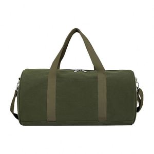 Sac de sport en toile blanche avec logo brodé personnalisé, grande capacité, sac de voyage avec bandoulière pour le sport et la remise en forme - Product Image 6