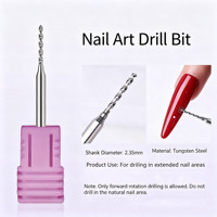 Foret en acier au tungstène pour perçage de trous étendus dans les ongles, outil de manucure pour perçage de bijoux et ponçage, tige de 2,35 mm